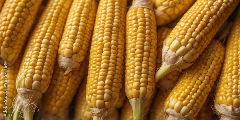 fresh ripe organic yellow sweet corn cobs close up appetizing corn ears background soft focus. fresh ripe organic yellow sweet corn cobs close up appetizing corn ears background soft focus.
