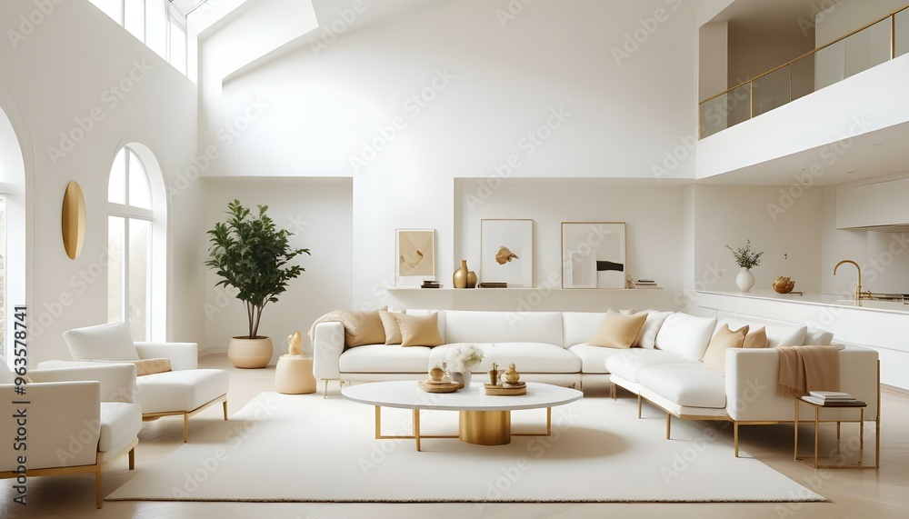 Fototapeta premium Photo interior modern design room 3d illustration