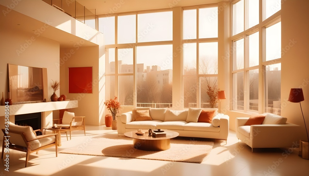 Photo interior modern design room 3d illustration Photo interior modern design room 3d illustration