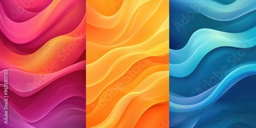 Abstract Colorful Wavy Backgrounds. AI generated illustration photo