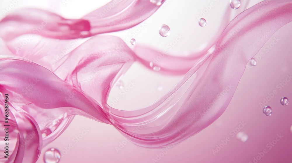 Abstract Pink Fabric with Water Droplets Abstract Pink Fabric with Water Droplets