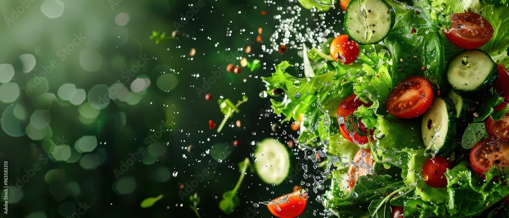 Fresh ingredients blend beautifully in a vibrant salad, showcasing tomatoes, cucumbers, and crisp greens, perfect for healthy meals. Fresh ingredients blend beautifully in a vibrant salad, showcasing tomatoes, cucumbers, and crisp greens, perfect for healthy meals.