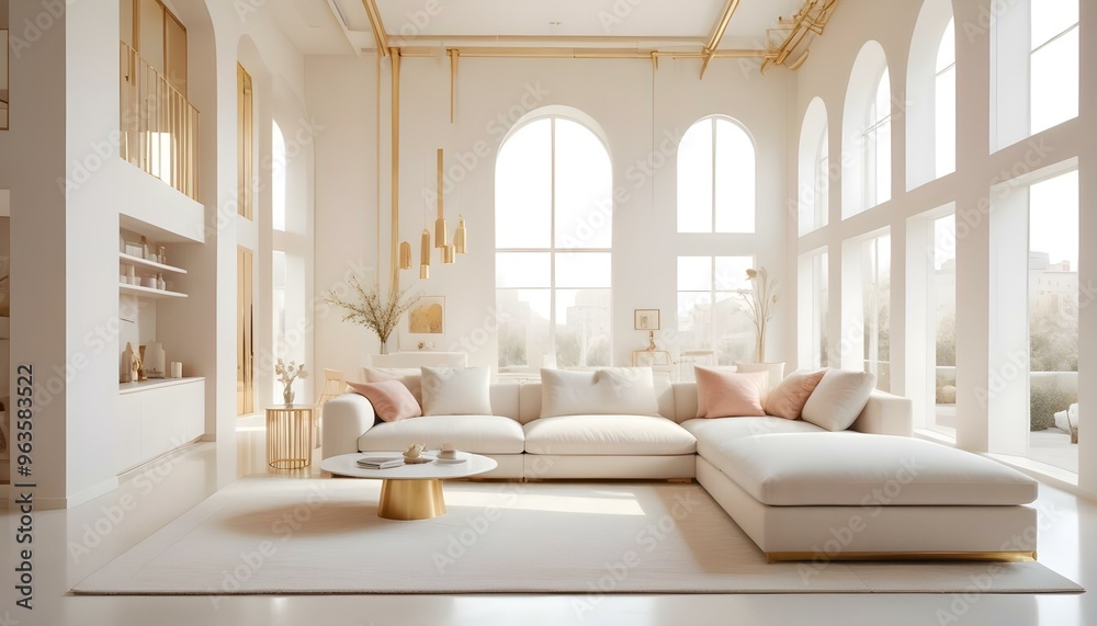 Photo interior modern design room 3d illustration Photo interior modern design room 3d illustration