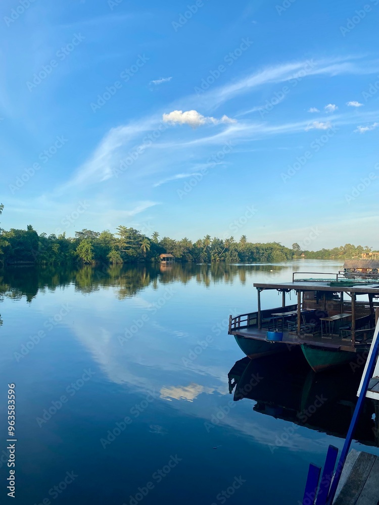 Fototapeta premium Arcadia Backpackers Hostel in Kampot, Cambodia Surrounded by Tropical Nature