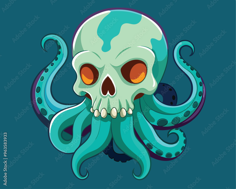Skull octopus vector illustration Skull octopus vector illustration