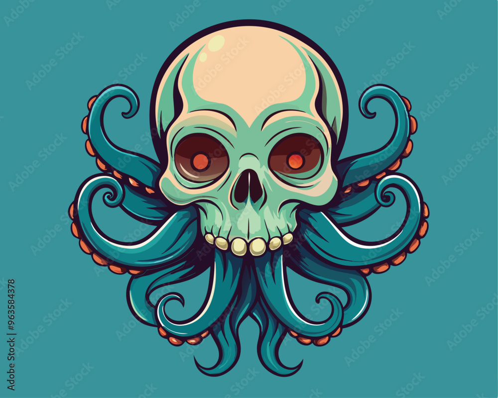 Skull octopus vector illustration Skull octopus vector illustration