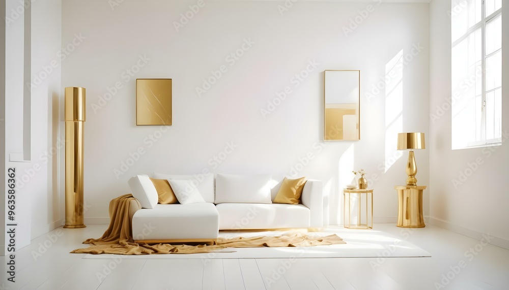 Photo interior modern design room 3d illustration; Photo interior modern design room 3d illustration;