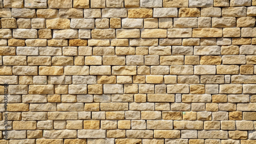 Stone wall built with small limestone bricks Stone wall built with small limestone bricks