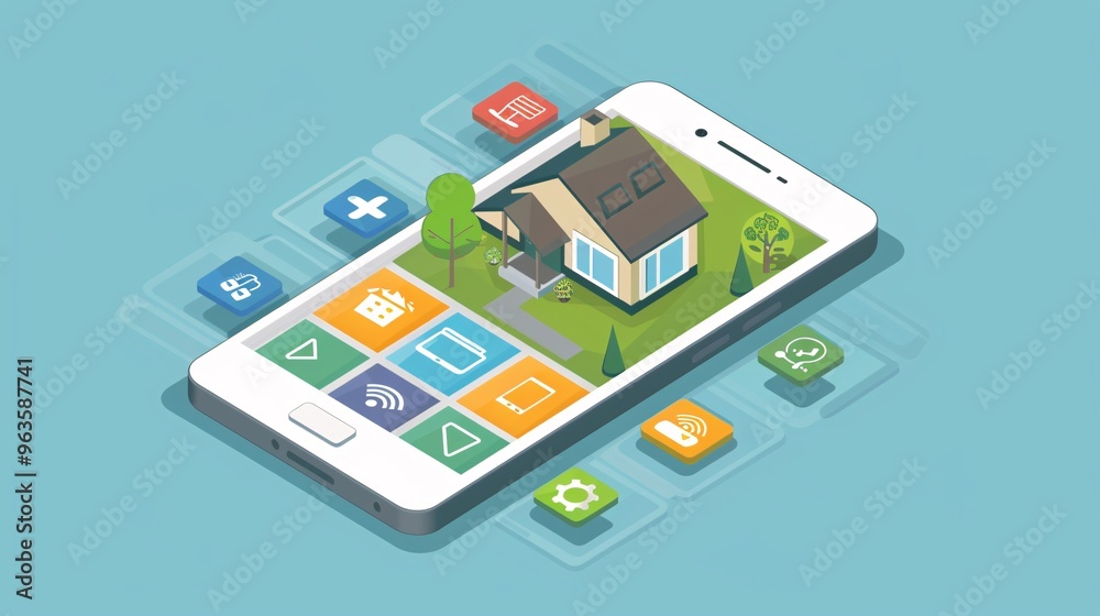 Smart Home Control on Smartphone App Smart Home Control on Smartphone App