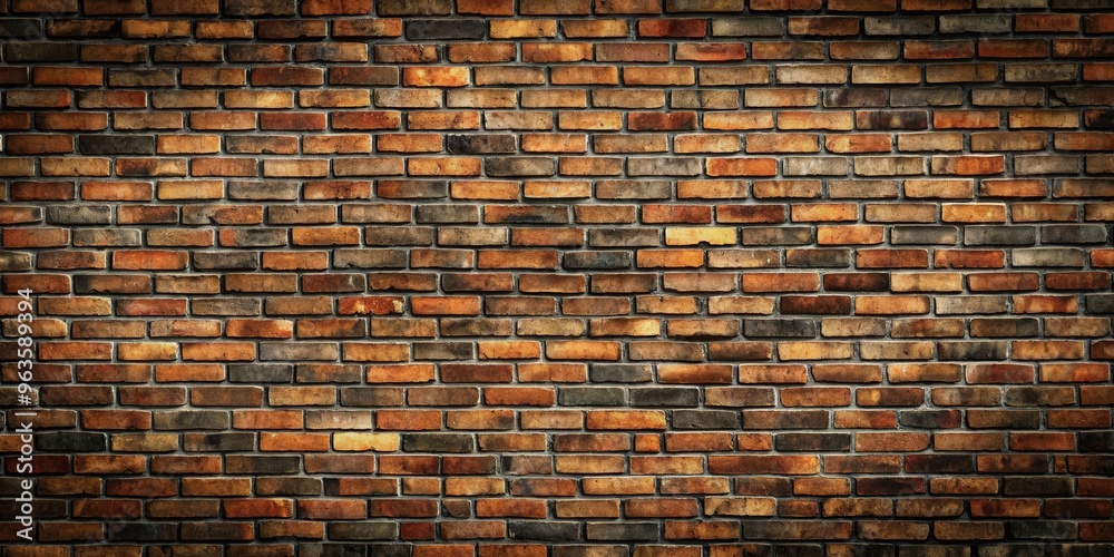 Naklejka premium Dark seamless background featuring weathered old bricks