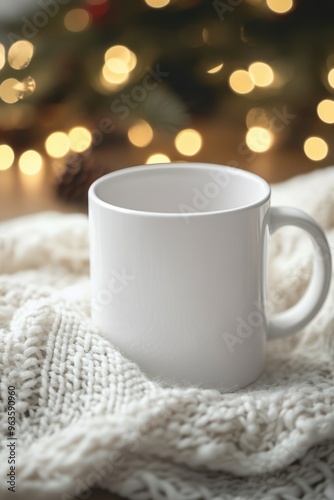 Wallpaper Mural Simple printable design on blank white mug, christmas decor, bright light Torontodigital.ca