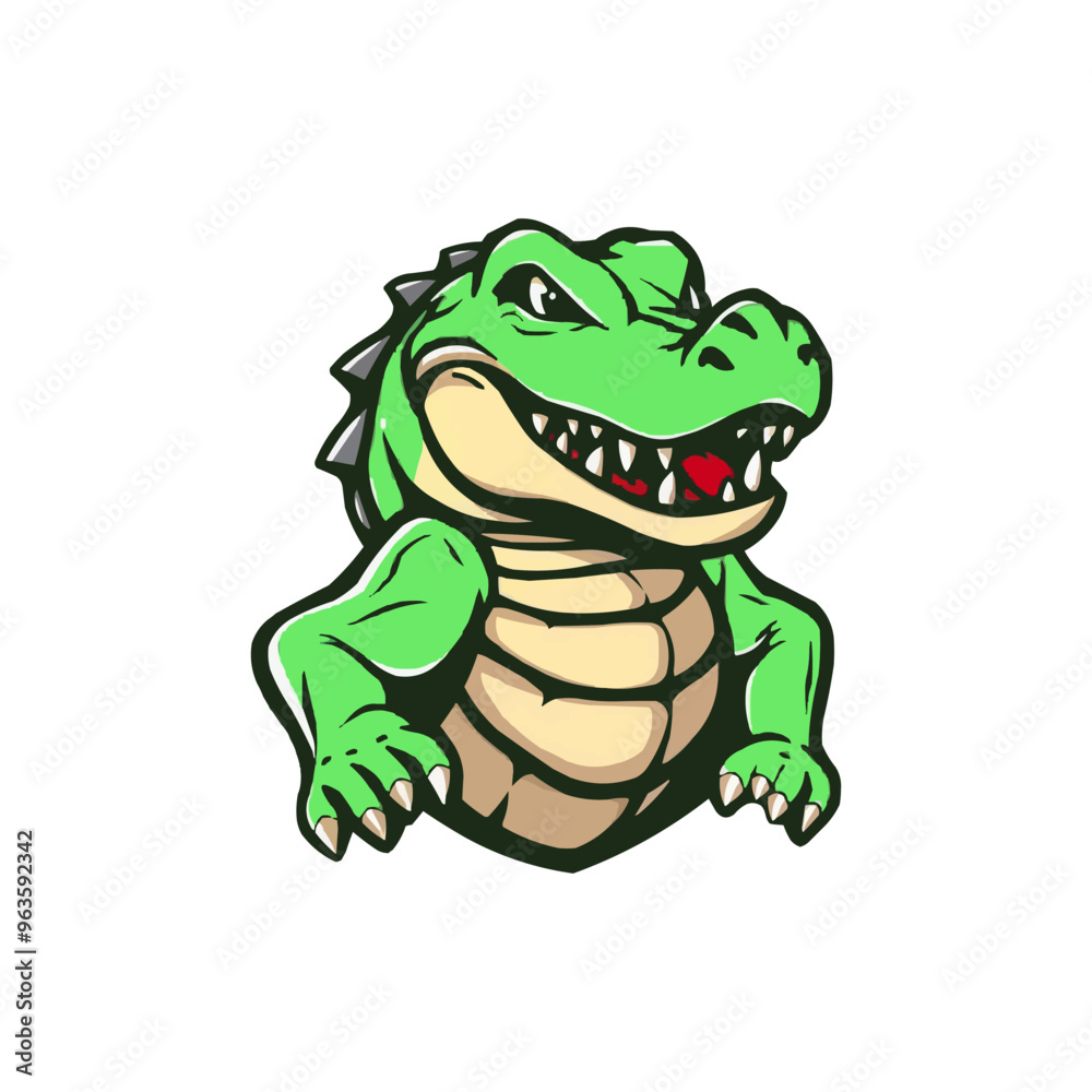 Obraz premium Alligator sport mascot logo. Gator Head vector illustration. green Crocodile vector logo