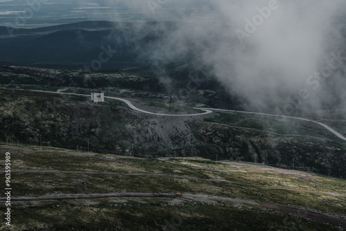 Ski resort in Kirovsk in summer. Khibiny, Murmansk region photo