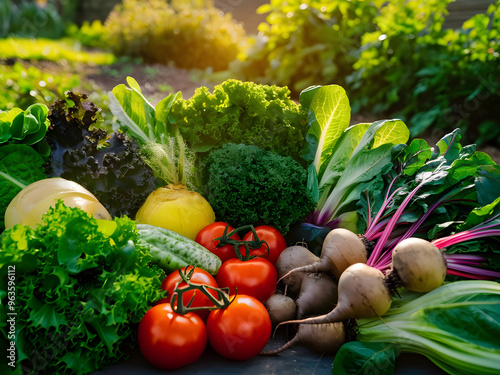 Verduras orgánicas recién cosechadas
 photo