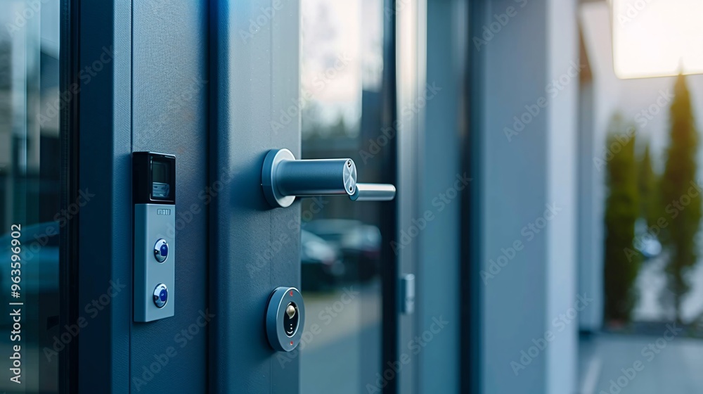 Modern Door with Keypad and Handle
