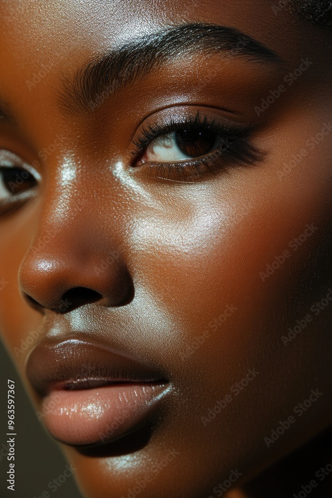 Elegant Black Woman’s Skincare Routine in Natural Light