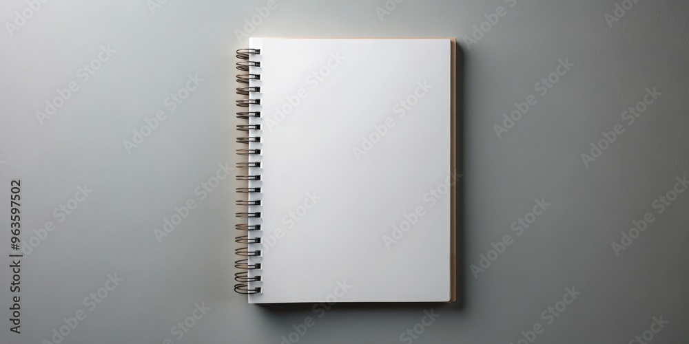 Spiral binder notebook mock up on gray background, Spiral binder notebook mock up on gray background,