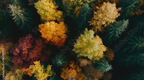 Vivid Autumn Colors Seen from Drone