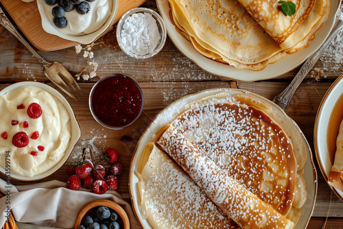 palatschinken pancakes crepes, top view