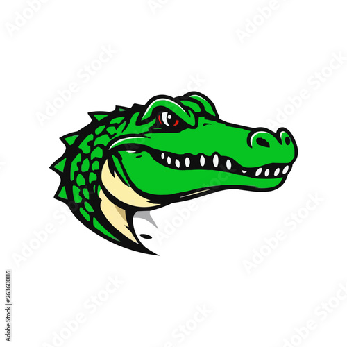 Alligator sport mascot logo. Gator Head vector illustration. green Crocodile vector logo