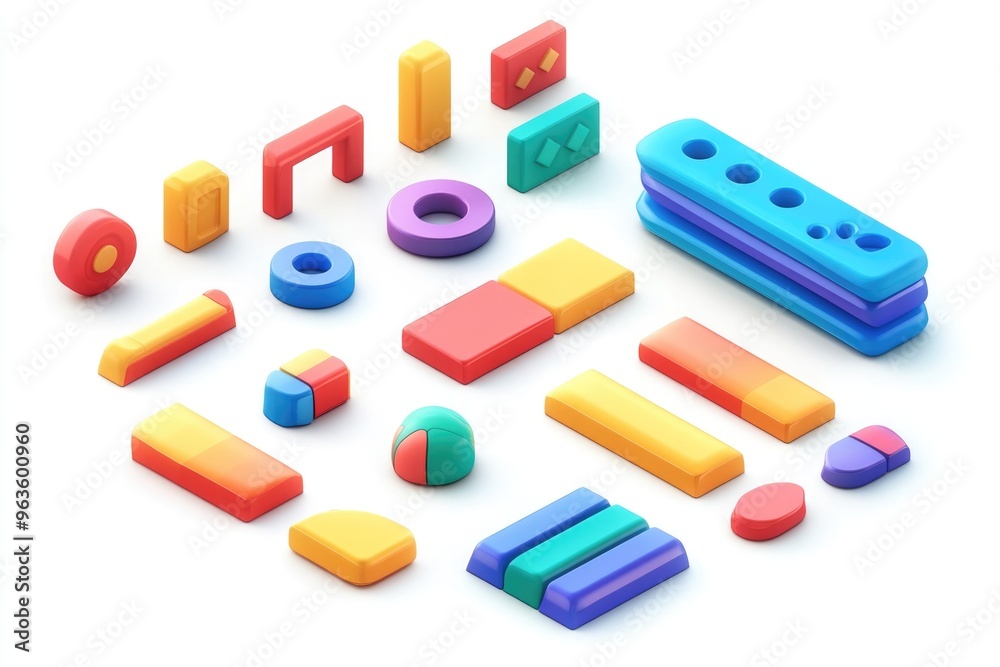 Vibrant 3D Geometric Game Icons – Colorful Shapes and Blocks for UI Design and Development Vibrant 3D Geometric Game Icons – Colorful Shapes and Blocks for UI Design and Development