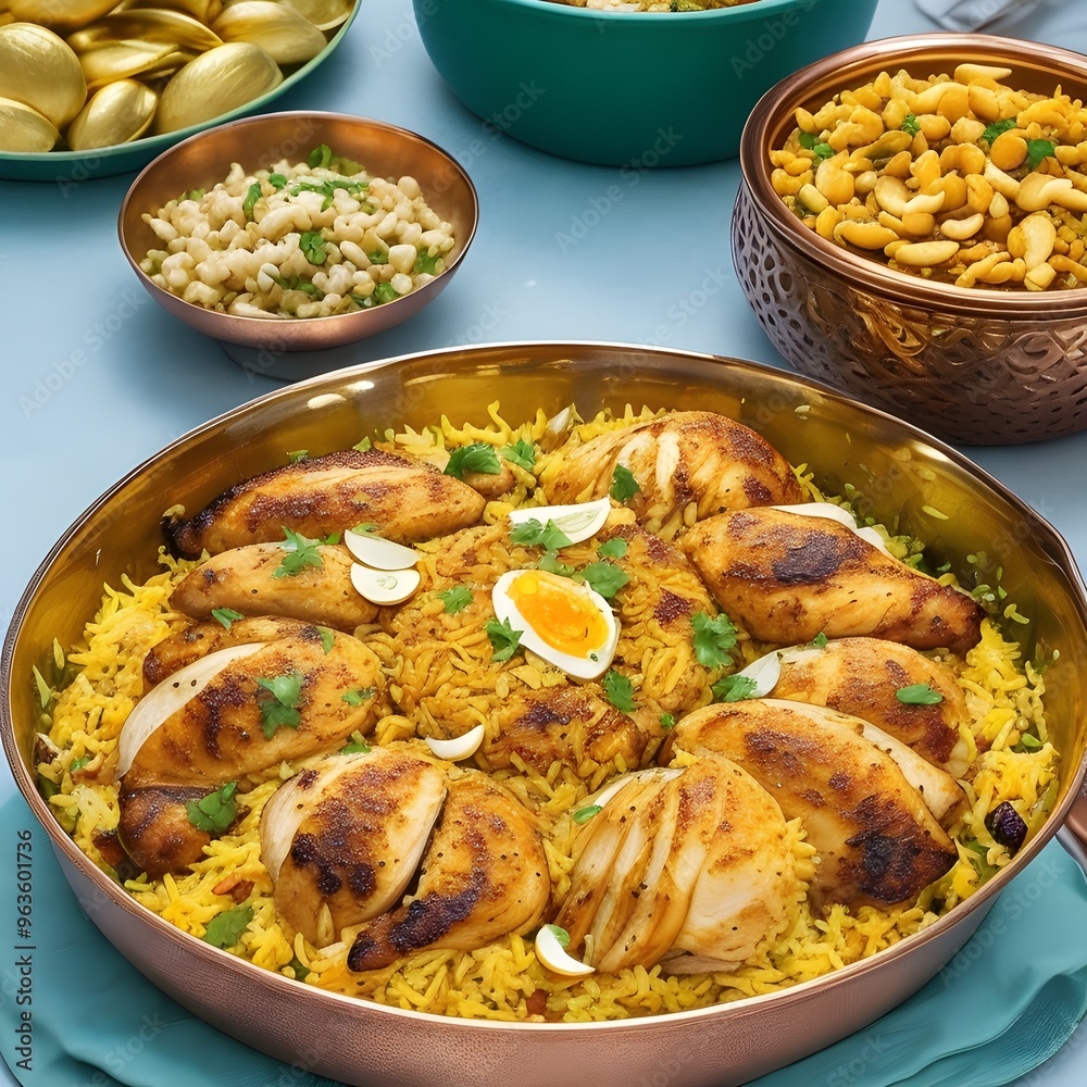 Thandoori chicken biriyani AI generated Photo Thandoori chicken biriyani AI generated Photo