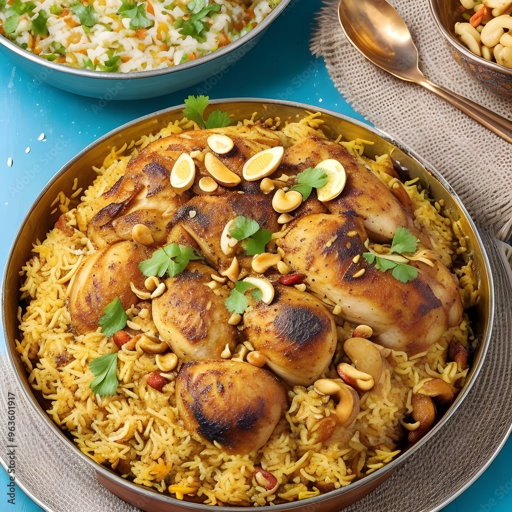 Thandoori chicken biriyani AI generated Photo Thandoori chicken biriyani AI generated Photo