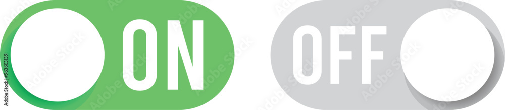 On off switch buttons icon set. power toggle vector buttons.eps10 On off switch buttons icon set. power toggle vector buttons.eps10