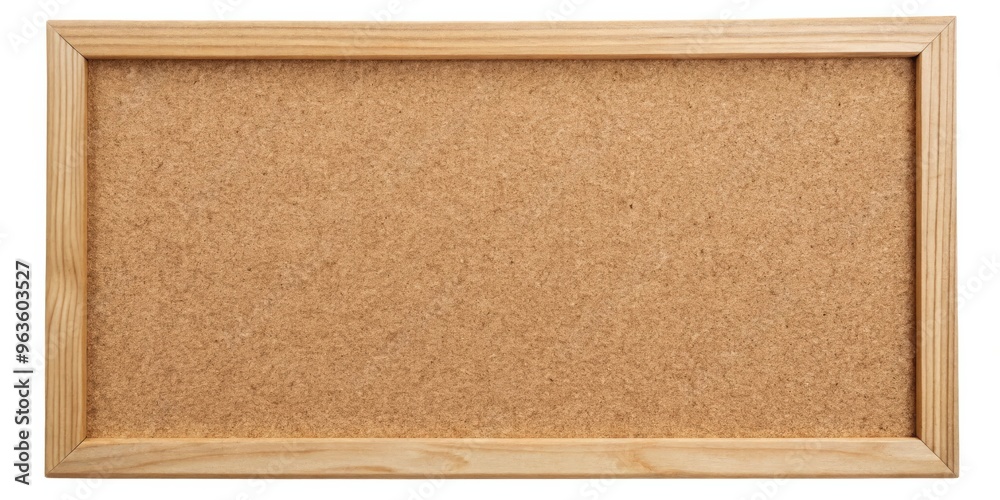 Fototapeta premium Cork board with wooden frame, perfect for pinning notes and reminders