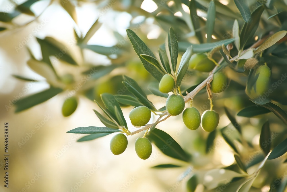 Close-Up of Olive Tree Branches with Ripe Olives