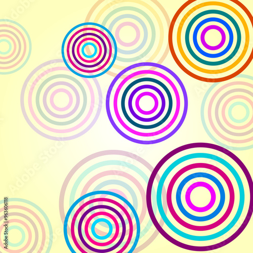 Colorful circles with overlapped. Geometric background. Vector illustration