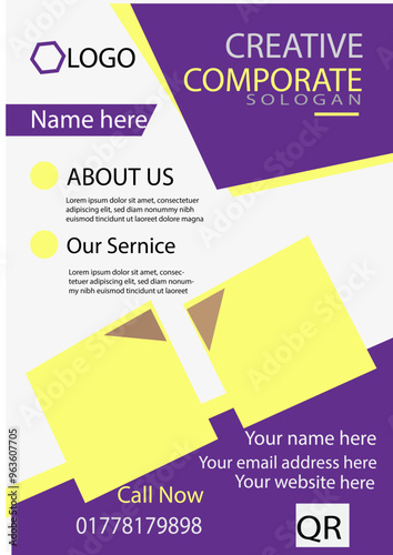 indigo color gematric shape corporate business card layout template