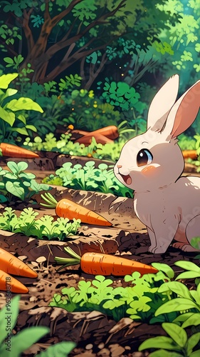 easter bunny in the garden