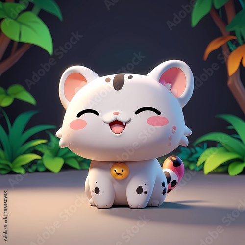 panda with a flower