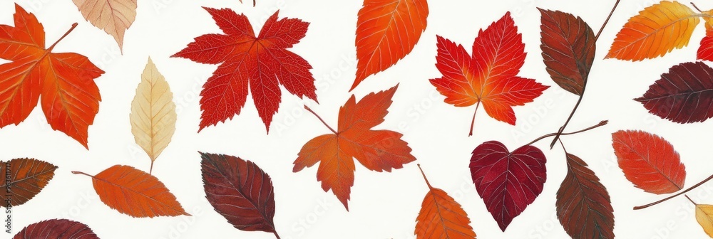 Embrace the beauty of autumn with a watercolor background featuring rich fall leaves in warm hues, perfect for evoking the spirit of the season in your projects or decor Embrace the beauty of autumn with a watercolor background featuring rich fall leaves in warm hues, perfect for evoking the spirit of the season in your projects or decor