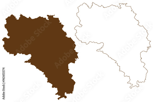 Schwarzwald Baar district (Federal Republic of Germany, rural district, Baden-Wurttemberg State) map vector illustration, scribble sketch Schwarzwald-Baar-Kreis map