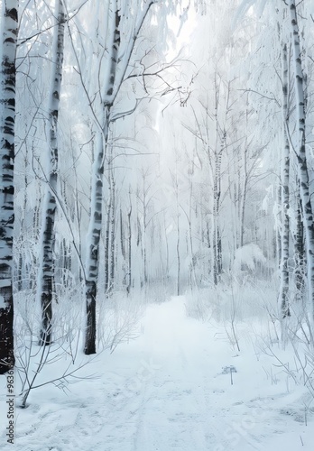 winter forest illustration.