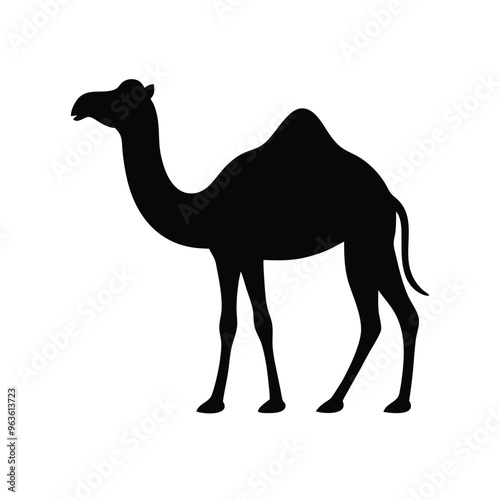 a Camel  vector silhouette illustration, isolated white background 