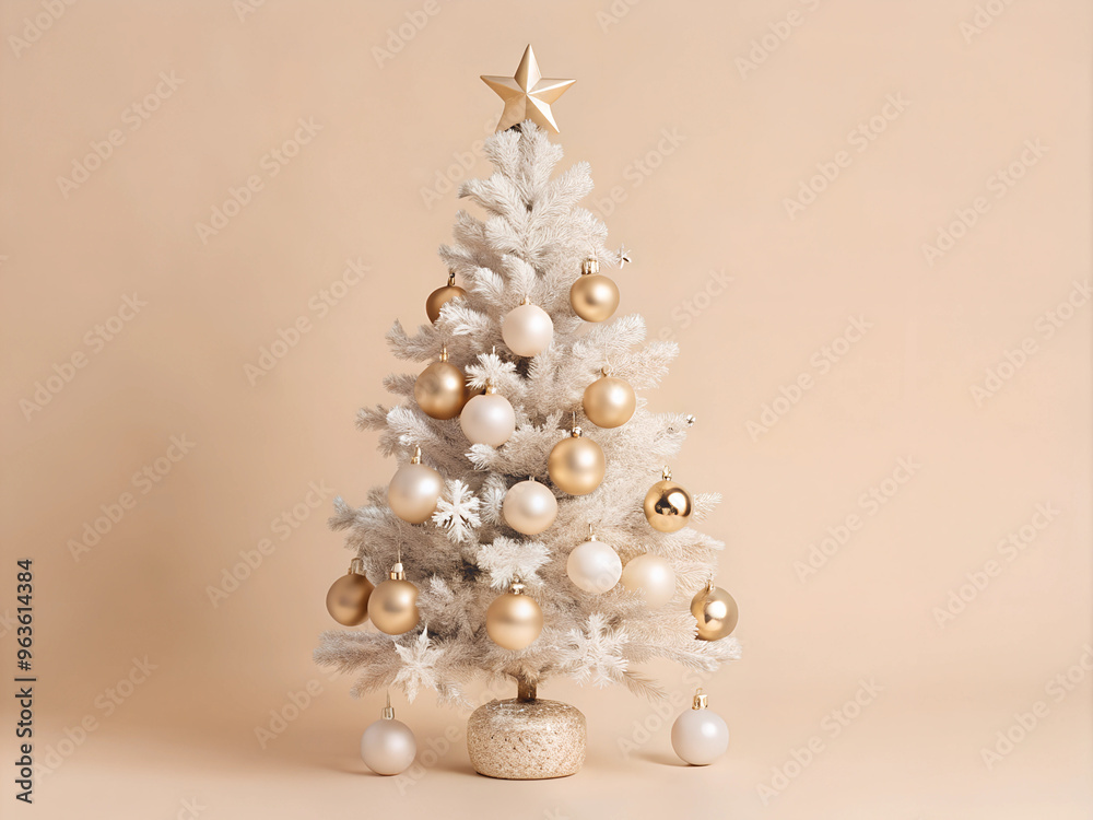 Christmas Tree With Baubles And Blurred Shiny Lights Christmas Tree With Baubles And Blurred Shiny Lights