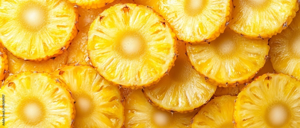 A close up of a pineapple with the slices cut out A close up of a pineapple with the slices cut out