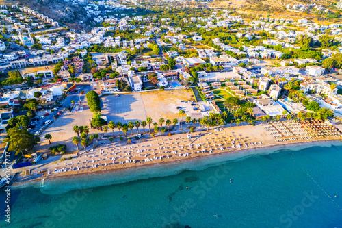 Fototapeta Naklejka Na Ścianę i Meble -  Gundogan Bay of Bodrum. Mugla, Turkey. Aerial panoramic view of Gundogan Bay. Drone shot.