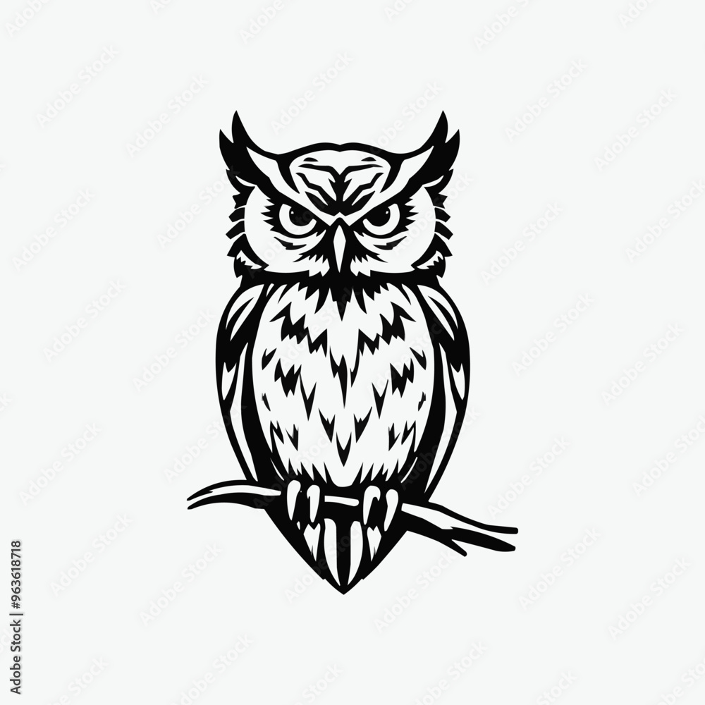 owl vector mascot logo illustration. sharp eye intelligent educational owl. white background owl editable vector file for badge, emblem and tshirt printing.. silhouette and clip art black and white o owl vector mascot logo illustration. sharp eye intelligent educational owl. white background owl editable vector file for badge, emblem and tshirt printing.. silhouette and clip art black and white o