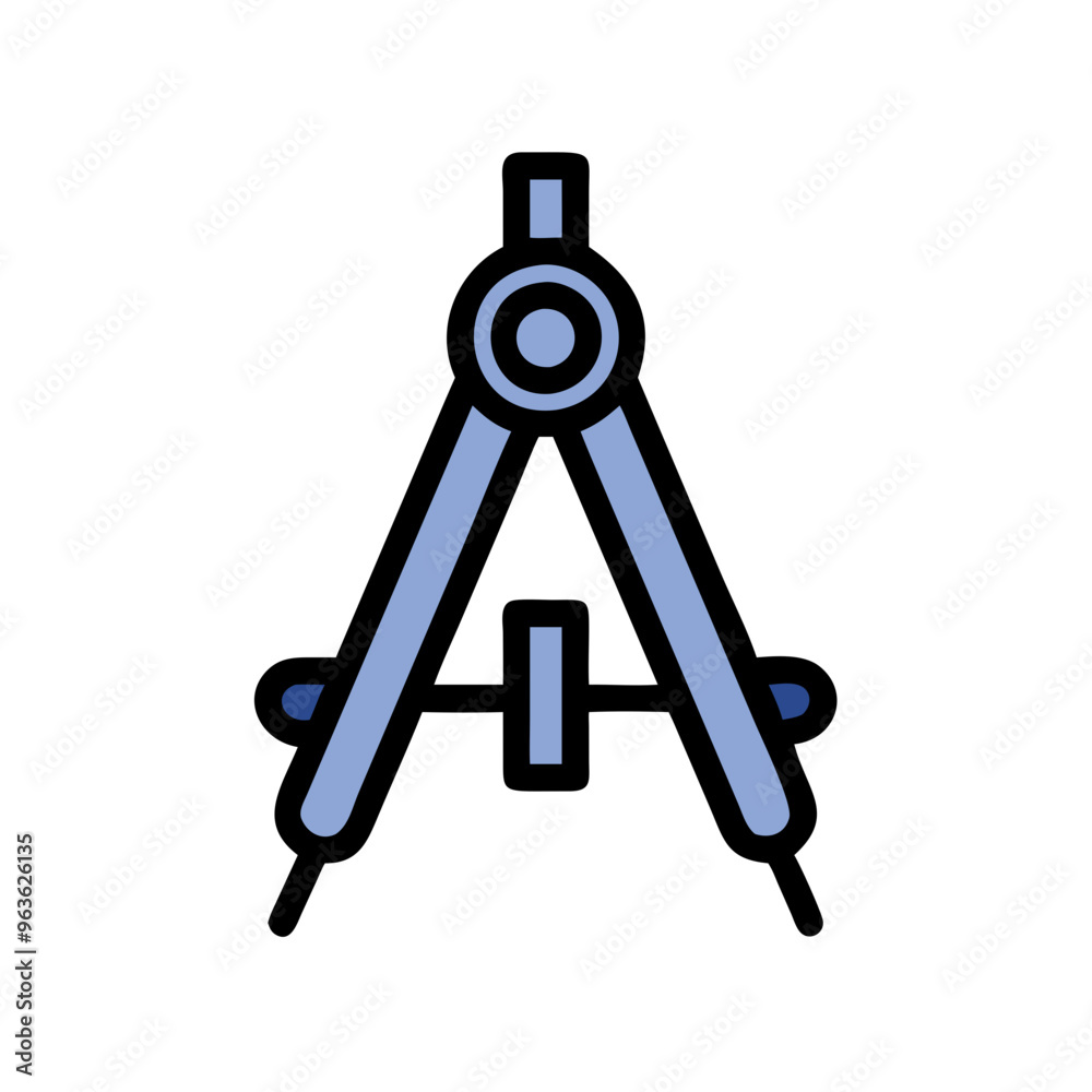 Compass icon with blue accents symbolizing geometry, drawing, and measurement Compass icon with blue accents symbolizing geometry, drawing, and measurement
