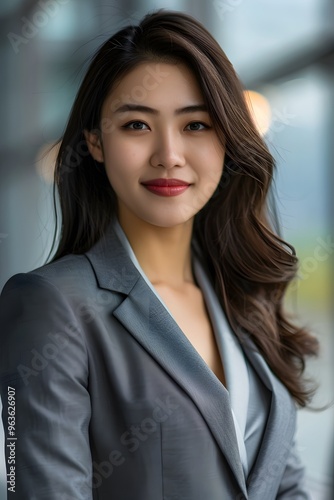 Portrait of a beautiful smiling Asian business woman