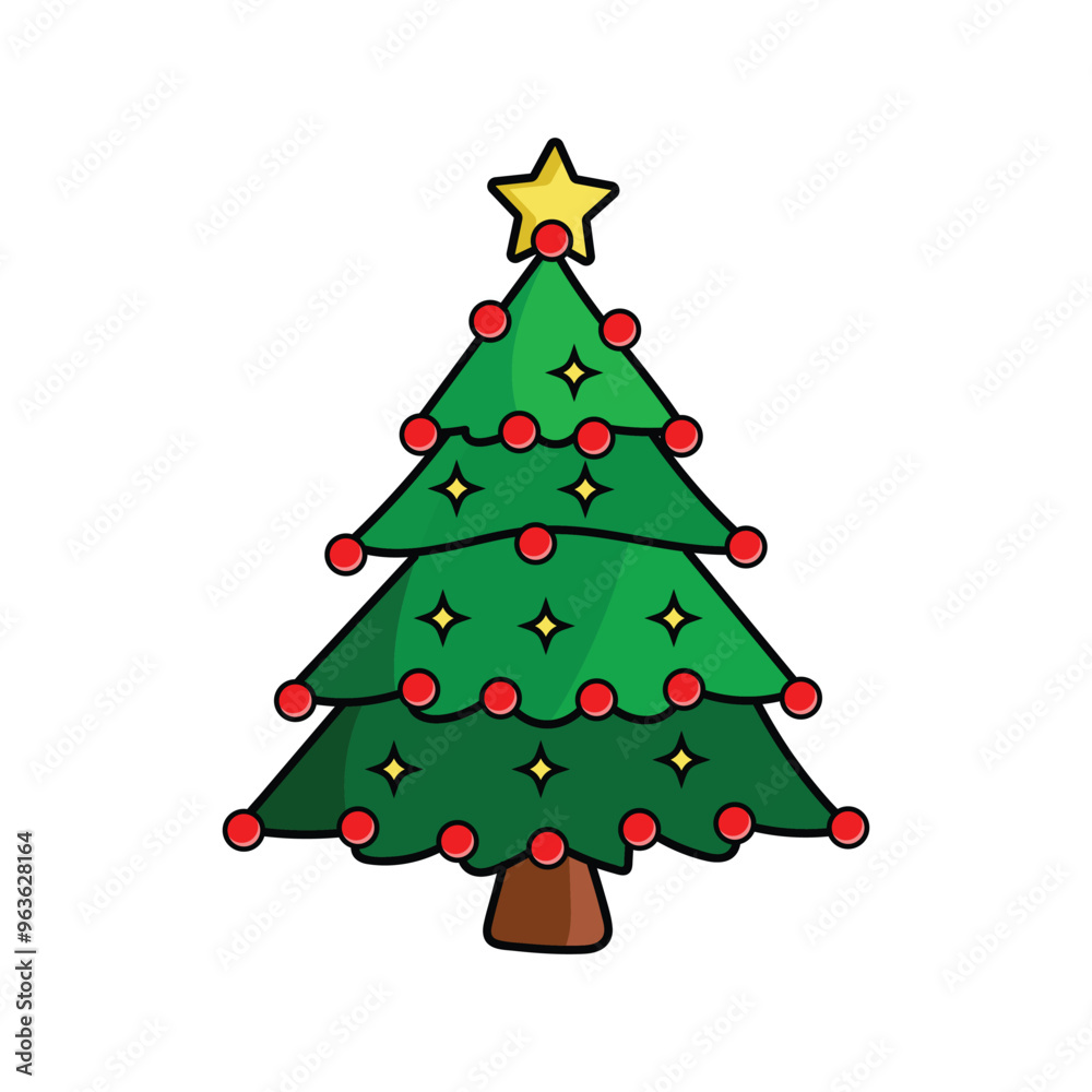 Festive Christmas Tree Vector Design Perfect for Holiday Decorations Festive Christmas Tree Vector Design Perfect for Holiday Decorations