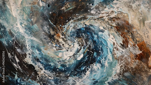 Wallpaper Mural Abstract Whirlwind in Blue and Brown Tones Torontodigital.ca