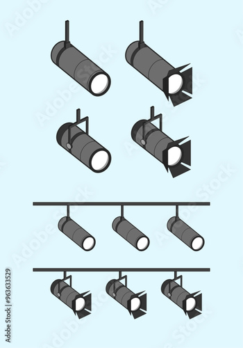 Studio Spotlight scene light vector illustration