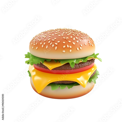 Cheeseburger No Background Hamburger Sandwich Logo Illustration Perfect for Print on Demand T Shirt Design