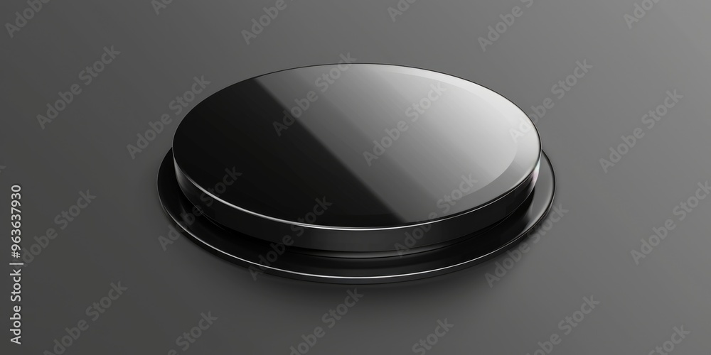 Obraz na plátně A black round object with a shiny surface