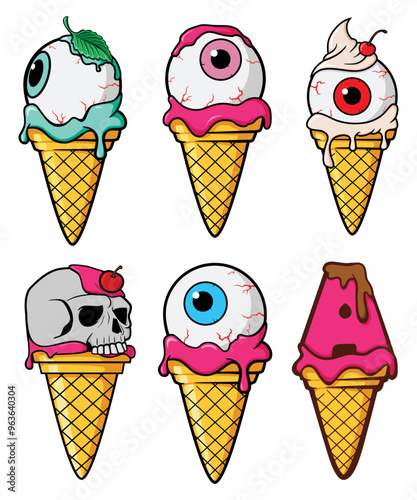 Zombie Icepack, vector art character graphic drawing illustration for stickers, streetwear, t-shirts, logos, print-on-demand, print, or branding